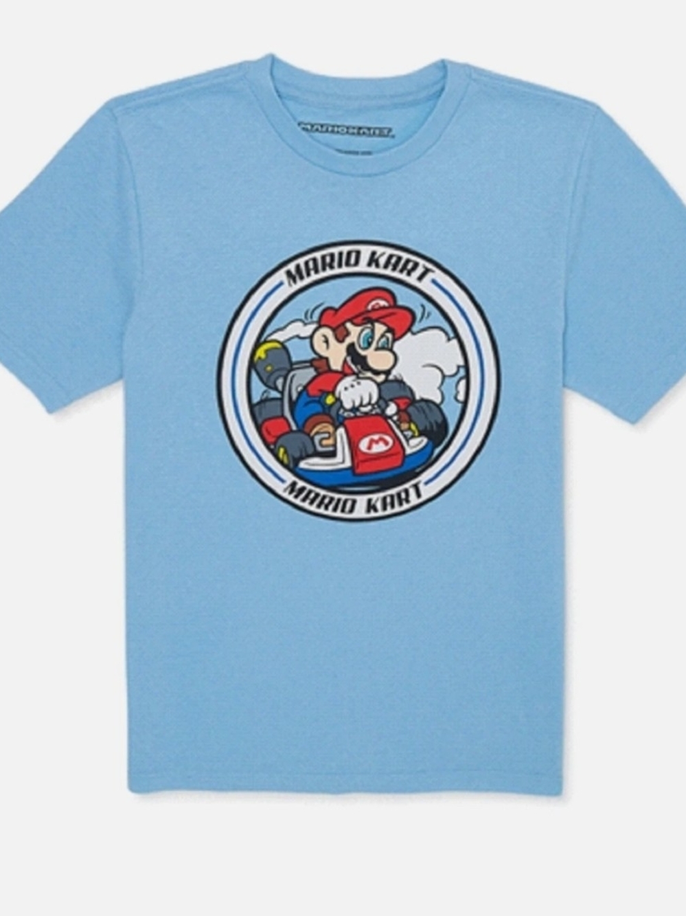 Mario KART Graphic Tee for Kids - Light Blue